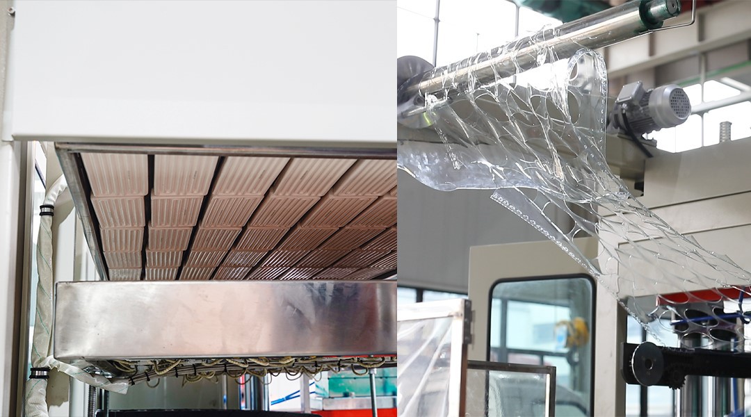 Disposable Plastic Cup Forming Machine Heating tiles and waste recycling structure Disposable Plastic Cup Forming Machine Heating tiles and waste recycling structure