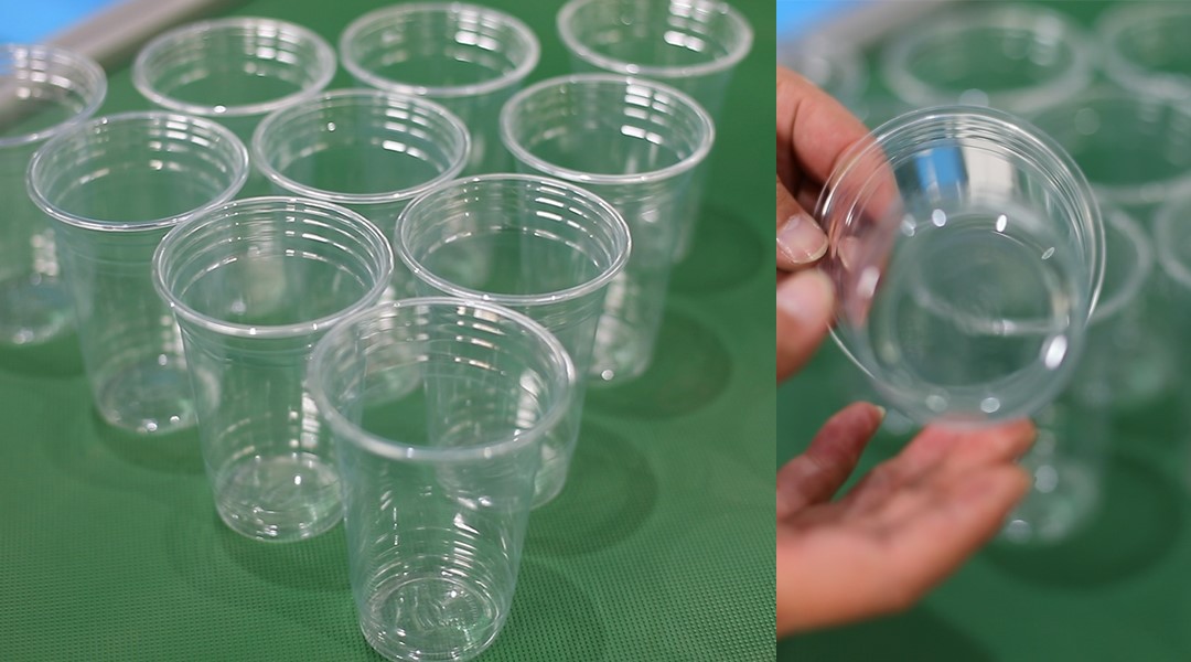 Details of plastic cups produced by disposable plastic cup thermoforming machines Details of plastic cups produced by disposable plastic cup thermoforming machines