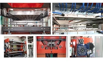 Various device features inside the plastic cup making machine