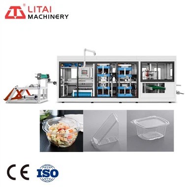 Three-Station Plastic Thermoforming Machine