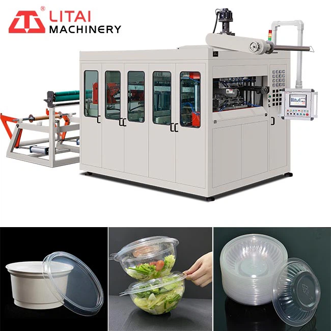 Plastic Salad Bowl With Lid Thermoforming Machine