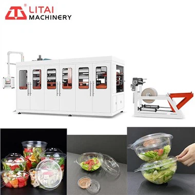 Plastic Salad Bowl With Lid Thermoforming Machine